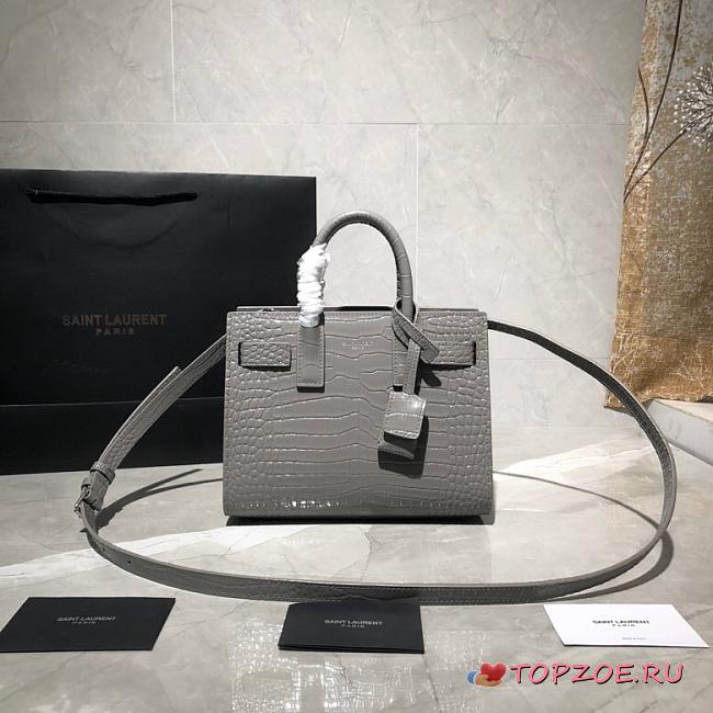 YSL CLASSIC SAC DE JOUR NANO GRAY 392035 SIZE 22 x 18 x 10.5 CM - 1