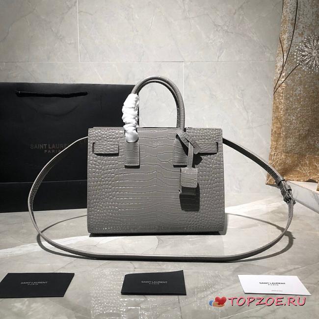 YSL CLASSIC SAC DE JOUR BABY GRAY 421863 SIZE 26 x 20.5 x 12.5 CM - 1