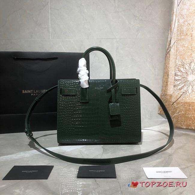 YSL CLASSIC SAC DE JOUR BABY EMERALD GREEN 421863 SIZE 26 x 20.5 x 12.5 CM - 1