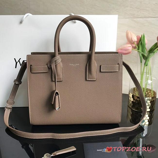 YSL CLASSIC SAC DE JOUR BABY GRAINED LEATHER TAN 421863 SIZE 26 CM - 1