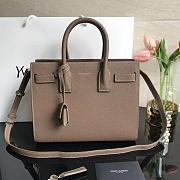 YSL CLASSIC SAC DE JOUR BABY GRAINED LEATHER TAN 421863 SIZE 26 CM - 1