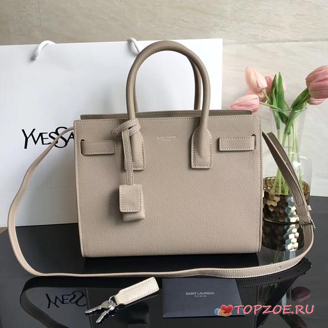 YSL CLASSIC SAC DE JOUR BABY GRAINED LEATHER BEIGE 421863 SIZE 26 CM - 1