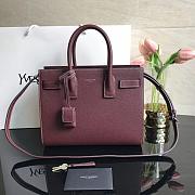 YSL CLASSIC SAC DE JOUR BABY GRAINED LEATHER BORDEAUX 421863 SIZE 26 CM - 1