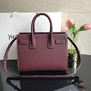 YSL CLASSIC SAC DE JOUR BABY GRAINED LEATHER BORDEAUX 421863 SIZE 26 CM - 3