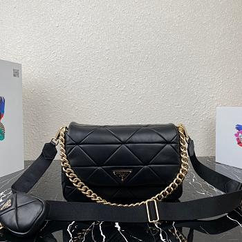 PRADA SYSTEM PATCHWORK BAG BLACK 1BD291 SIZE 28 CM