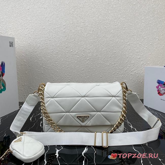  PRADA SYSTEM PATCHWORK BAG WHITE 1BD291 SIZE 28 CM - 1