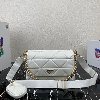  PRADA SYSTEM PATCHWORK BAG WHITE 1BD291 SIZE 28 CM