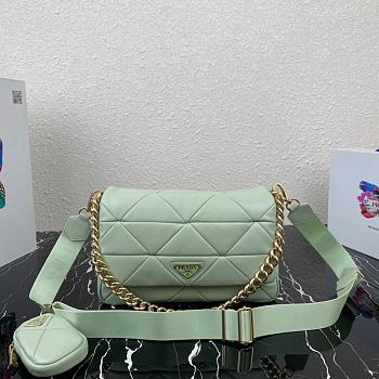 PRADA SYSTEM PATCHWORK BAG TEA GREEN 1BD291 SIZE 28 CM