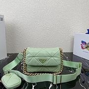 PRADA SMALL SYSTEM PATCHWORK BAG TEA GREEN 1BD292 SIZE 21 CM - 1