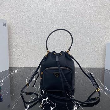 PRADA NYLON BUCKET BAG BLACK 1N1864 SIZE 23 CM