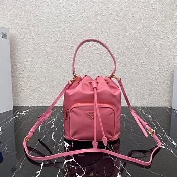 PRADA NYLON BUCKET BAG ROSE PINK 1N1864 SIZE 23 CM