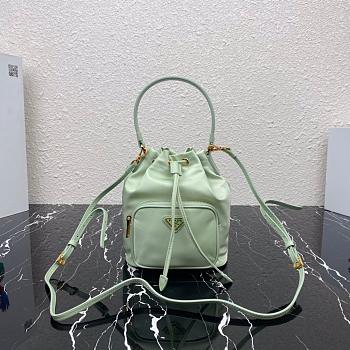 PRADA NYLON BUCKET BAG TEA GREEN 1N1864 SIZE 23 CM