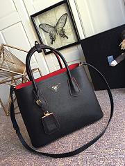 PRADA MEDIUM DOUBLE BAG BLACK 1BG775 SIZE 33 CM - 5