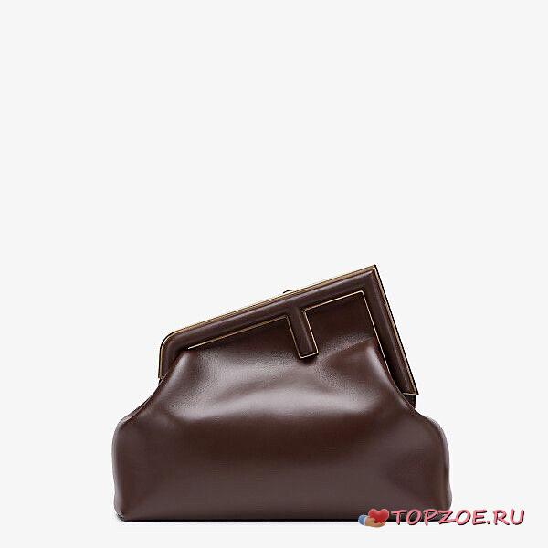 FENDI FIRST MEDIUM DARK BROWN 8BP127 SIZE 32 CM - 1
