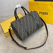 FENDI ZUCCA CANVAS BOSTON BAG KHAKI SIZE 31 CM - 3