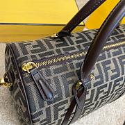 FENDI ZUCCA CANVAS BOSTON BAG KHAKI SIZE 31 CM - 5