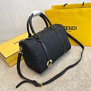 FENDI ZUCCA CANVAS BOSTON BAG BLACK SIZE 31 CM - 2