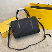 FENDI ZUCCA CANVAS BOSTON BAG BLACK SIZE 31 CM - 3