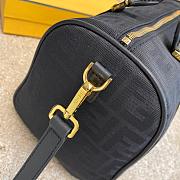 FENDI ZUCCA CANVAS BOSTON BAG BLACK SIZE 31 CM - 4