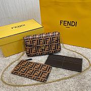 FENDI WALLET ON CHAIN WITH POUCHES BROWN 8BS032 SIZE 21.5 CM - 1