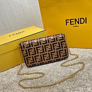 FENDI WALLET ON CHAIN WITH POUCHES BROWN 8BS032 SIZE 21.5 CM - 3