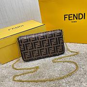  FENDI WALLET ON CHAIN WITH POUCHES DARK BROWN 8BS032 SIZE 21.5 CM - 6