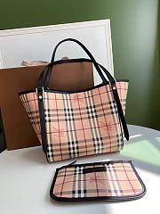 BURBERRY SHOPPING BAG & POCKET BLACK LEATHER TRIM SIZE 26 CM - 1