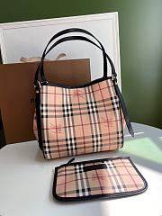 BURBERRY SHOPPING BAG & POCKET BLACK LEATHER TRIM SIZE 26 CM - 4