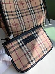 BURBERRY SHOPPING BAG & POCKET BLACK LEATHER TRIM SIZE 26 CM - 5