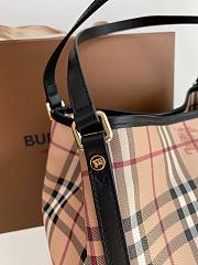 BURBERRY SHOPPING BAG & POCKET BLACK LEATHER TRIM SIZE 26 CM - 6