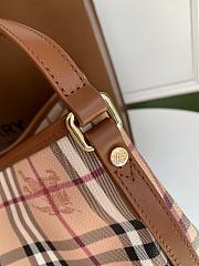 BURBERRY SHOPPING BAG & POCKET BROWN LEATHER TRIM SIZE 26 CM - 3