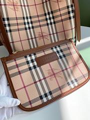 BURBERRY SHOPPING BAG & POCKET BROWN LEATHER TRIM SIZE 26 CM - 5