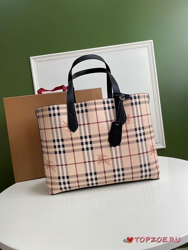 BURBERRY LARGE SHOPPING BAG BLACK LEATHER SIZE 46 CM - 1