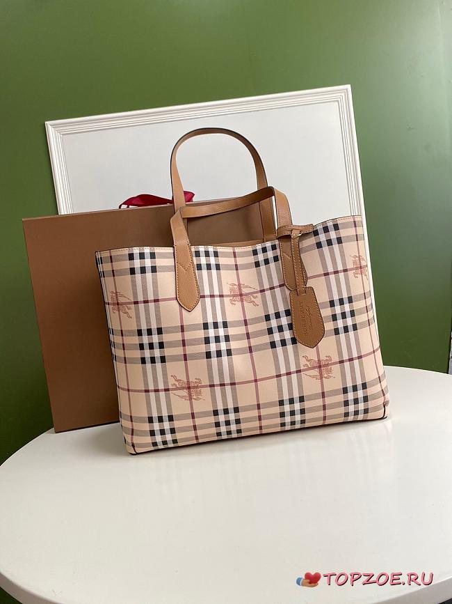 BURBERRY LARGE SHOPPING BAG BROWN LEATHER SIZE 46 CM - 1
