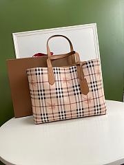 BURBERRY LARGE SHOPPING BAG BROWN LEATHER SIZE 46 CM - 1