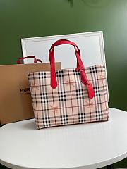 BURBERRY LARGE SHOPPING BAG RED LEATHER SIZE 46 CM - 1