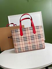 BURBERRY LARGE SHOPPING BAG RED LEATHER SIZE 46 CM - 6