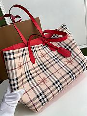 BURBERRY LARGE SHOPPING BAG RED LEATHER SIZE 46 CM - 5
