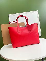 BURBERRY LARGE SHOPPING BAG RED LEATHER SIZE 46 CM - 4