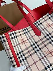 BURBERRY LARGE SHOPPING BAG RED LEATHER SIZE 46 CM - 2