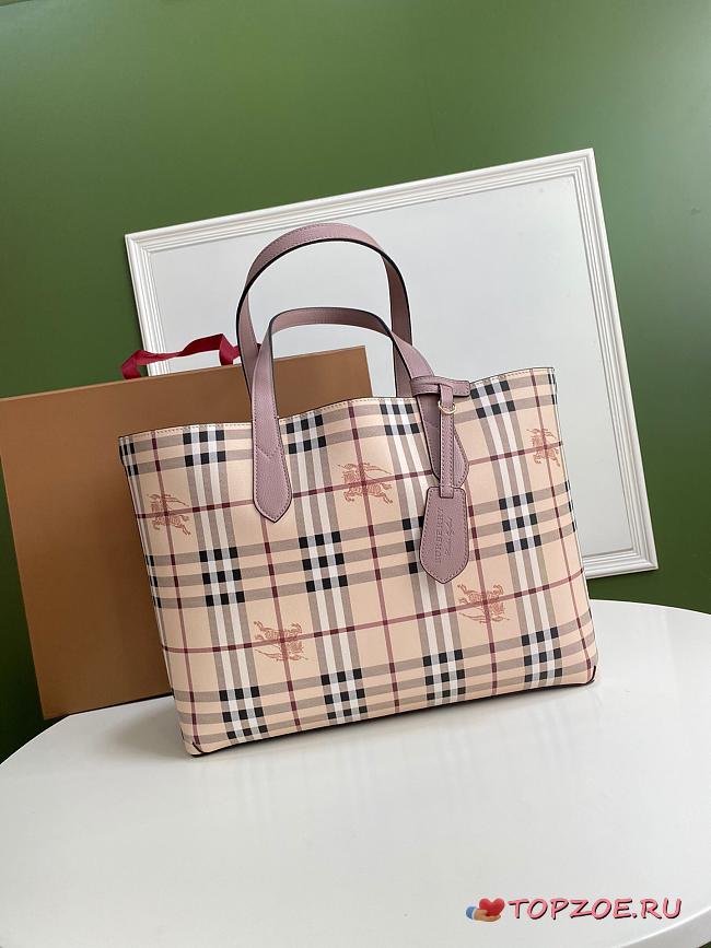 BURBERRY LARGE SHOPPING BAG DUSTY PINK LEATHER SIZE 46 CM - 1
