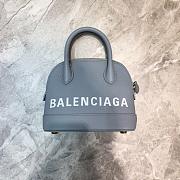BALENCIAGA VILLE XXS TOP HANDLE BAG IN GRAY/WHITE 5506461 SIZE 18 CM - 4