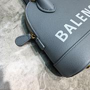 BALENCIAGA VILLE XXS TOP HANDLE BAG IN GRAY/WHITE 5506461 SIZE 18 CM - 3
