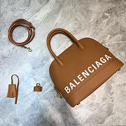 BALENCIAGA VILLE SMALL TOP HANDLE BAG IN BROWN/WHITE 5506451 SIZE 26 CM - 1
