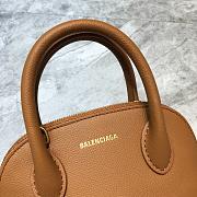 BALENCIAGA VILLE XXS TOP HANDLE BAG IN BROWN/WHITE 5506461 SIZE 18 CM - 6