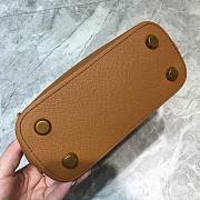 BALENCIAGA VILLE XXS TOP HANDLE BAG IN BROWN/WHITE 5506461 SIZE 18 CM - 4