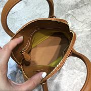 BALENCIAGA VILLE XXS TOP HANDLE BAG IN BROWN/WHITE 5506461 SIZE 18 CM - 3
