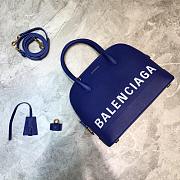 BALENCIAGA VILLE SMALL TOP HANDLE BAG IN NAVY BLUE/WHITE 5506451 SIZE 26 CM - 1