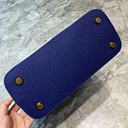 BALENCIAGA VILLE SMALL TOP HANDLE BAG IN NAVY BLUE/WHITE 5506451 SIZE 26 CM - 5