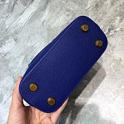 BALENCIAGA VILLE XXS TOP HANDLE BAG IN NAVY BLUE/WHITE 5506461 SIZE 18 CM - 5